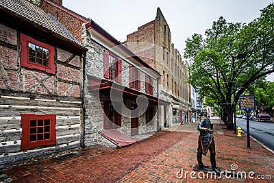 Historic buildings on Philadelphia Street, in York, Pennsylvania Editorial Stock Photo