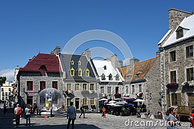 The historic buildings of Place Royale in Old Quebec City Editorial Stock Photo