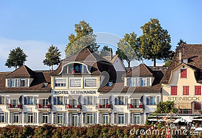 Historic buildings in Rapperswil, Switzerland Editorial Stock Photo