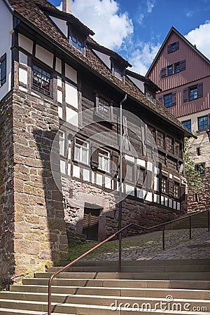 The historic burgher house BÃ¤ck black in Altensteig. Black Fore Stock Photo