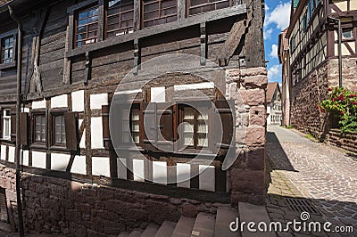 The historic burgher house BÃ¤ck black in Altensteig Stock Photo