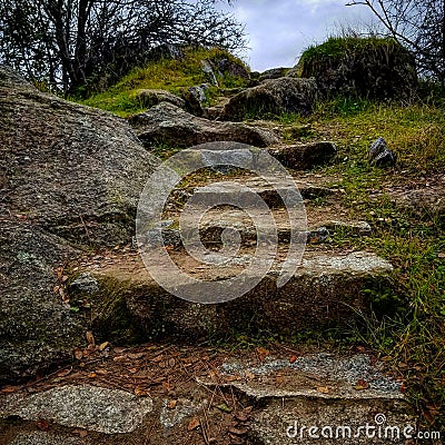 Stone Stairs Ascending Stock Photo