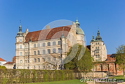 Historic castle in Renaissance style in Gustrow Stock Photo