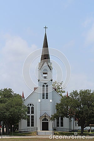 Historic Catholic Church Refugio Texas Stock Photo