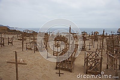 Historic Cemetery at Pisagua, Chile Editorial Stock Photo