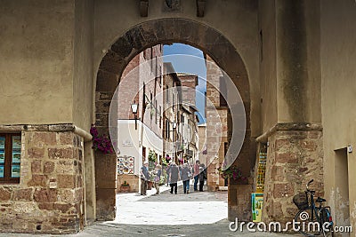 Historic centre in the small medieval town of Pienza in the province of Siena, Tuscany Editorial Stock Photo