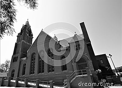 St. Joseph Missouri First Baptist Church Stock Photo