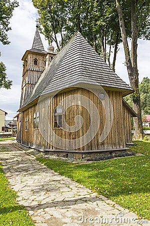 Historic church of Saint Catherine in Sromowce Nizne, Poland Editorial Stock Photo