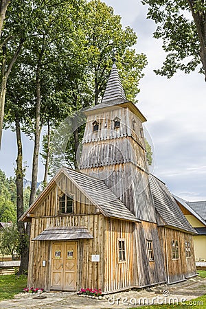 Historic church of Saint Catherine in Sromowce Nizne, Poland Editorial Stock Photo