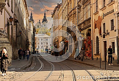 Historic city centre of Lviv, Ukraine, Editorial Stock Photo