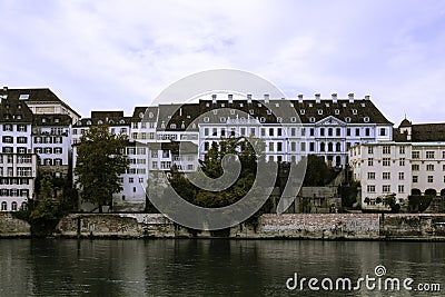 The historic city district of Basel on the Rhine in Switzerland Stock Photo