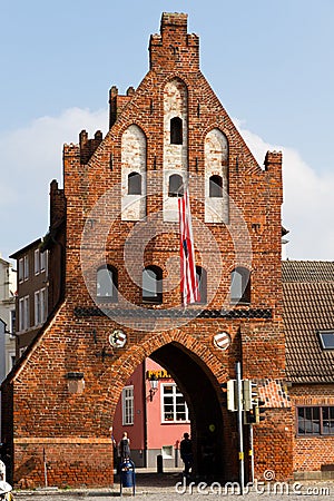 Historic city gate in Wismar in Germany Stock Photo