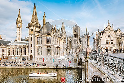 Historic city of Ghent, Flanders, Belgium Editorial Stock Photo