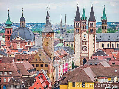 Historic city of Wurzburg, Franconia, Bavaria, Germany Stock Photo