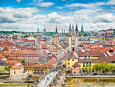 Historic city of WÃ¼rzburg, Bavaria, Germany Stock Photo