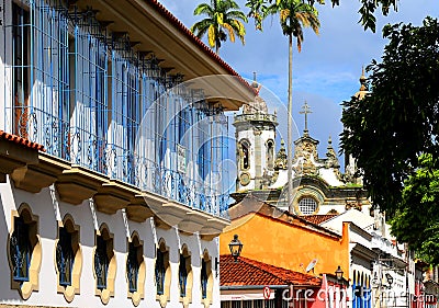 Historic colonial town of Sao Joao del Rei in the state of Minas Gerais in Brazil Editorial Stock Photo