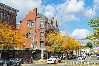 Natick historic town center, MA, USA Editorial Stock Photo