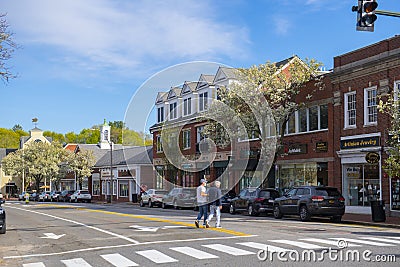 Historic commercial buildings, Lexington, Massachusetts, USA Editorial Stock Photo