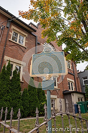 TORONTO, ONTARIO, CANADA - OCTOBER 12, 2020: CONGREGATION KNESSETH ISRAEL SYNAGOGUE Editorial Stock Photo