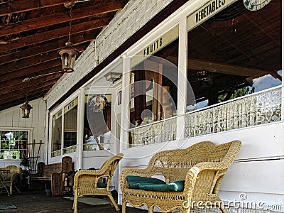 Historic country store front porch Editorial Stock Photo