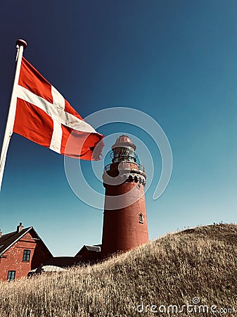 Lighthouse Bovbjerg Fyr` in Denmark Stock Photo