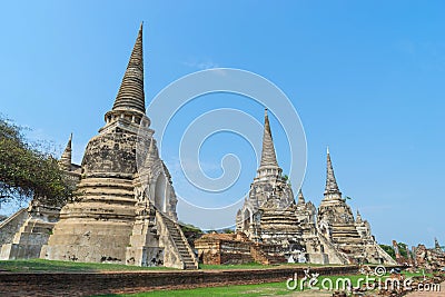 Historic destroyed temple in World Heritage city, Ayuddhaya Stock Photo