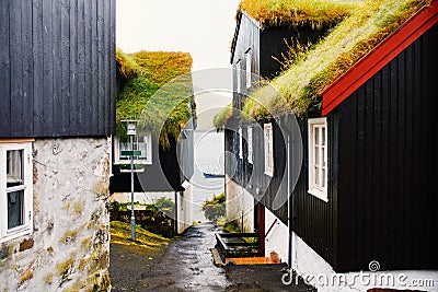 Historic district of Torshavn, Faroe Islands Stock Photo