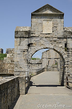 Gate at Pamplona Citadel Stock Photo