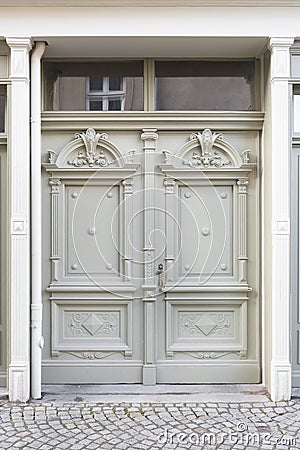 Historic door, renovated Stock Photo