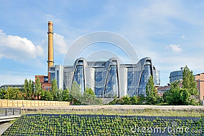 Historic EC1 heating plant, LODZ, POLAND Stock Photo