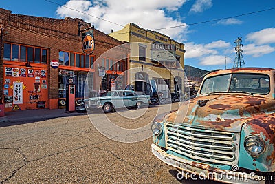 Historic Erie street in Lowell, now part of Bisbee, Arizona Editorial Stock Photo