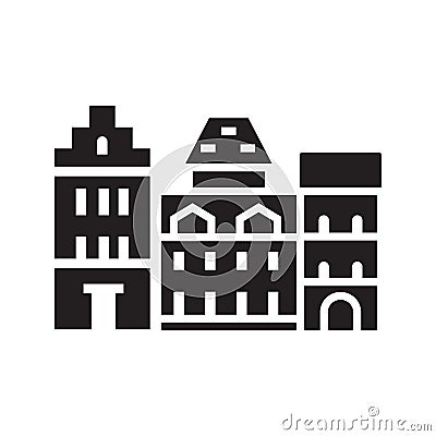 Historic Europe Town Logotype Vector Illustration