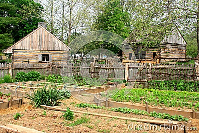 Historic farm garden Stock Photo