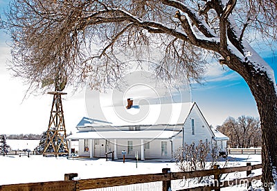 Historic Farm House in Aurora, Colorado Stock Photo