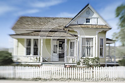 Historic farm house in Pioneer Village, Phoenix, Stock Photo