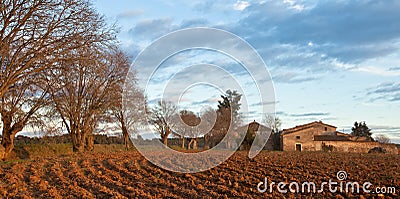 The historic farmerÂ´s house of Can Plantada Stock Photo