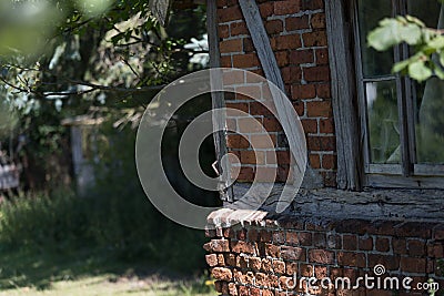 Historic farmhouse with old bricks Stock Photo