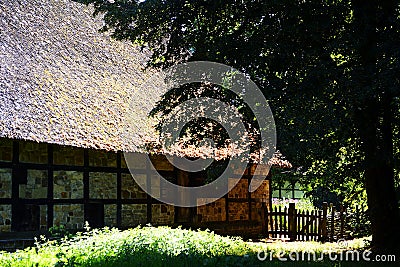 Historic Farmhouse in Open-air Museum Detmold Stock Photo