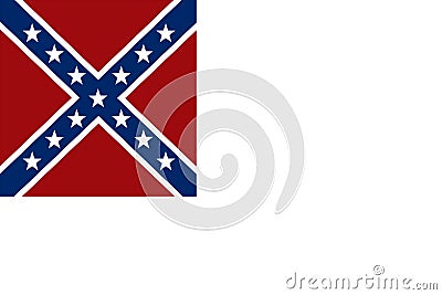 Historic Flag. US Civil War 1860`s. Confederate States of America Stock Photo