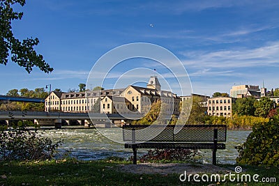 Historic Fox River Mills Apartments Stock Photo