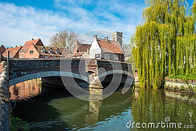 The Historic Fye Bridge, crossing The River Wensum Editorial Stock Photo