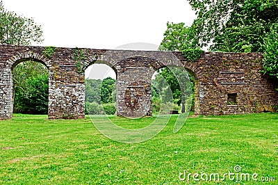 Historic garden of the abbey in lucerne Stock Photo