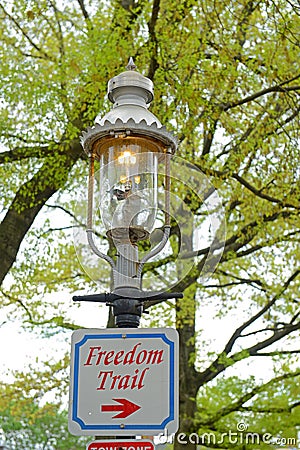 Historic Gaslight in Charlestown, Boston, MA, USA Stock Photo