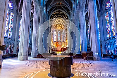 Historic Grace Cathedral interior in San Francisco Editorial Stock Photo