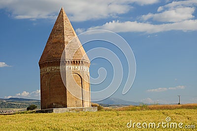 historic grave in the middle of empty fields Stock Photo