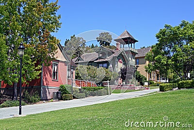 Historic Heritage Park Row in San Diego Stock Photo