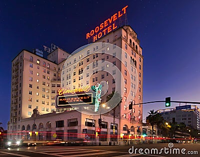 Roosevelt Hotel, Hollywood, California Editorial Stock Photo