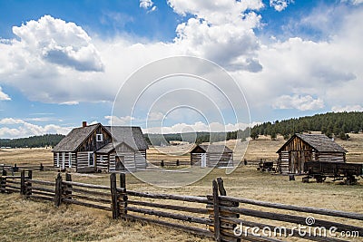 Historic Hornbeck Homestead Colorado Ranch Farm Stock Photo