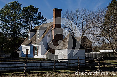 Historic house in Colonial Williamsburg, VA Editorial Stock Photo