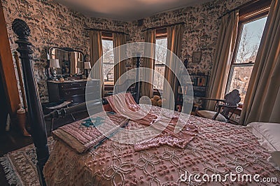 Historic house master bed room Editorial Stock Photo